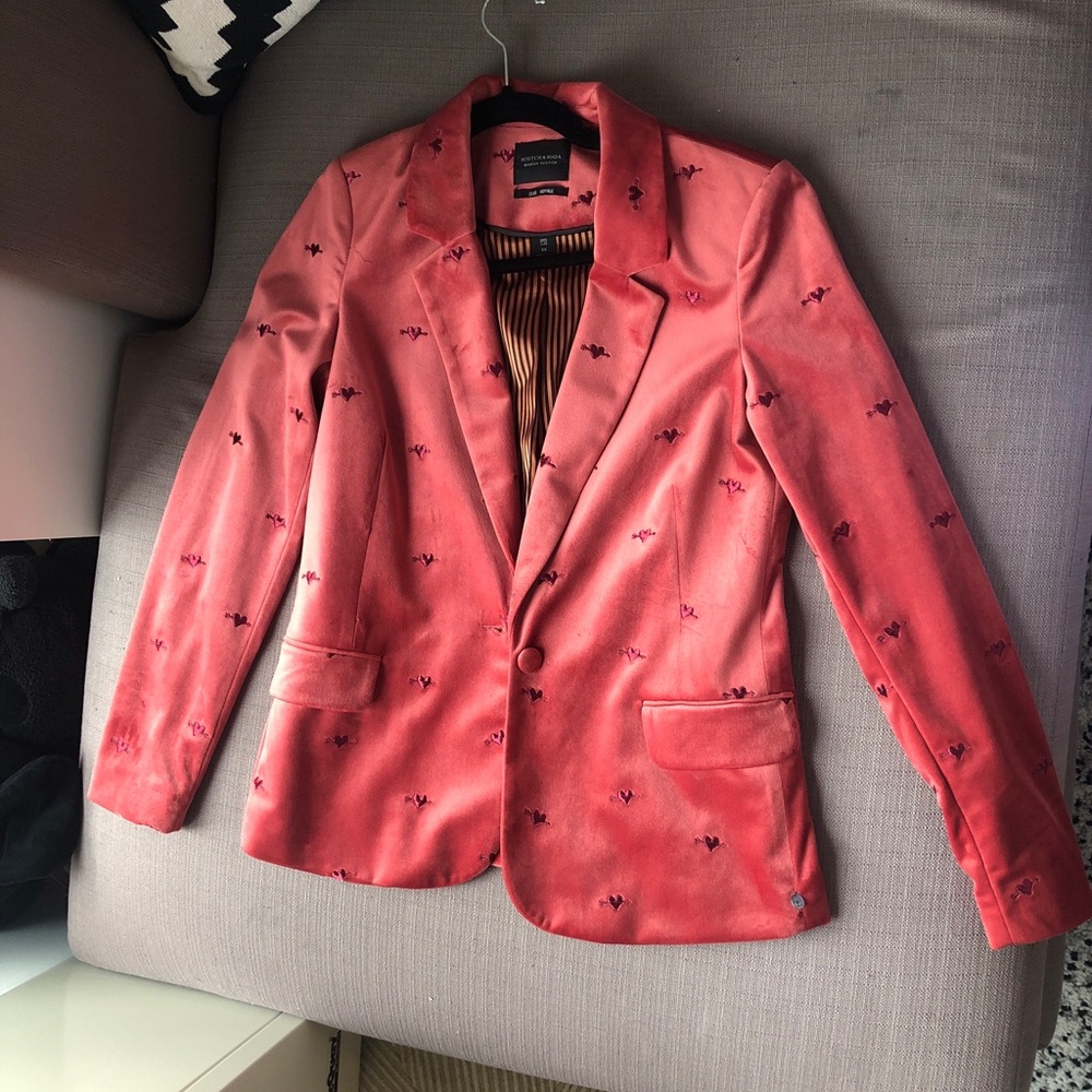 Scotch and  Soda velvet embroidered blazer